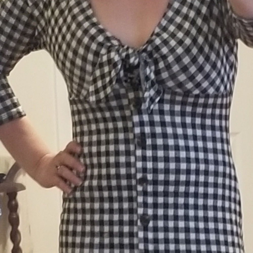 Le Lis Black & White checkered dress - Picture 3 of 3